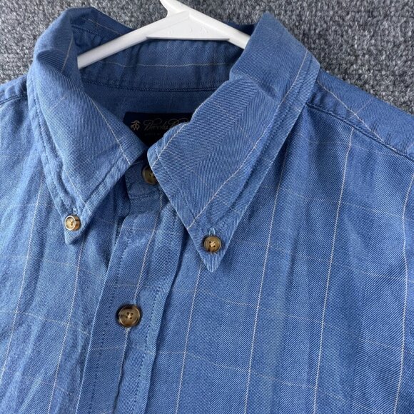 Brooks Brothers Soft Button Up Shirt Long Sleeve Blue Check Large Lightweight - Picture 8 of 11